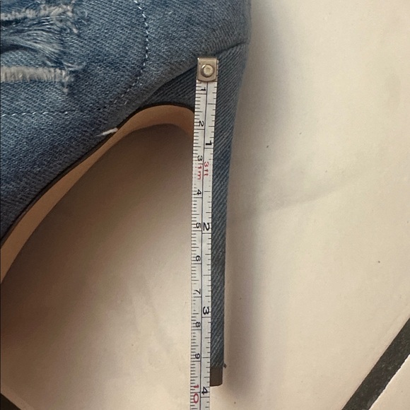 Stylish Denim Peep-Toe Stiletto Boots - Picture 4 of 5